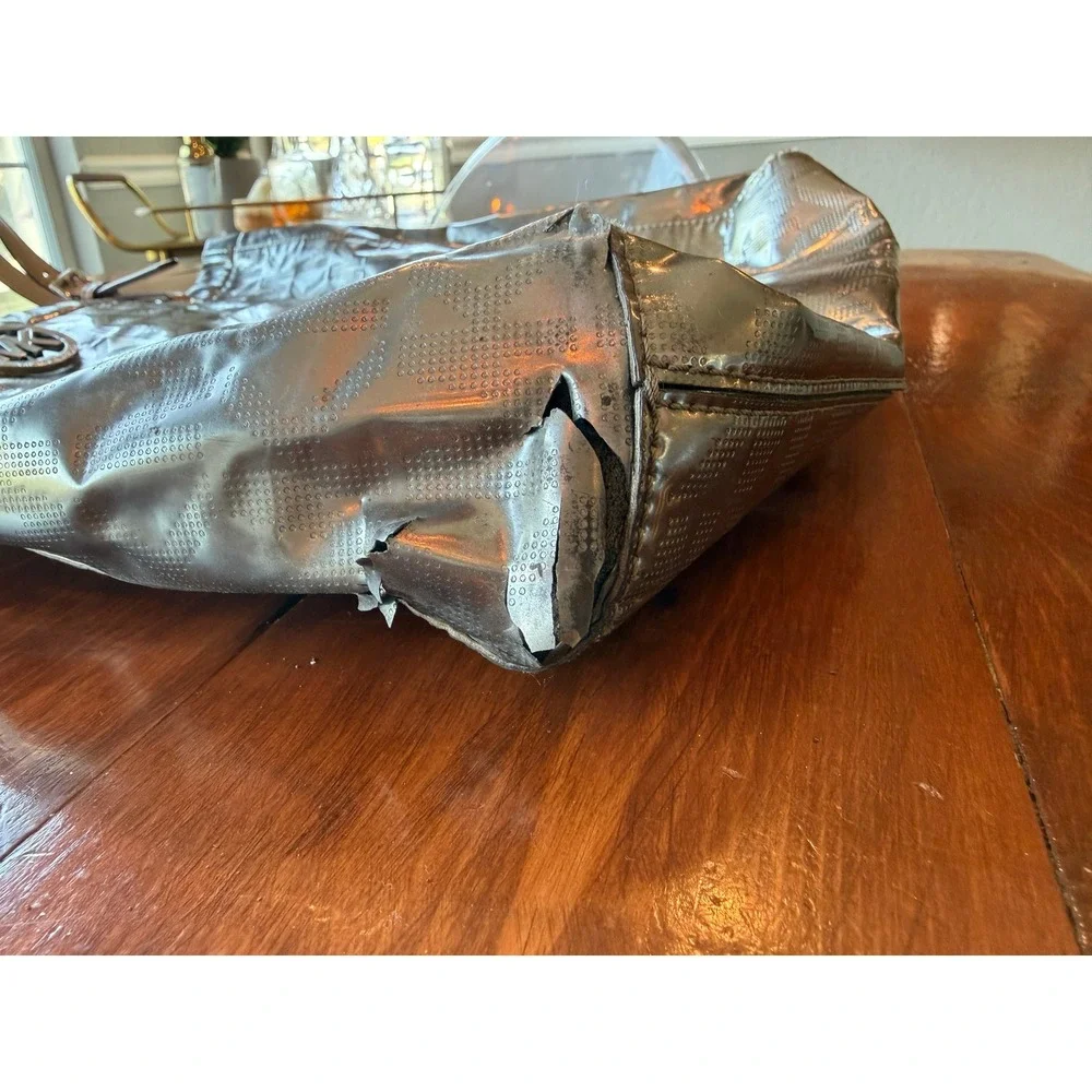Michael Michael Kors Silver Metallic Tote Bag w/‎ Dust Bag